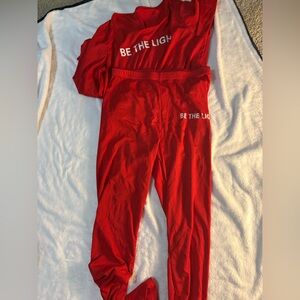 SHEIN Red 'Be The Light' Lounge Set